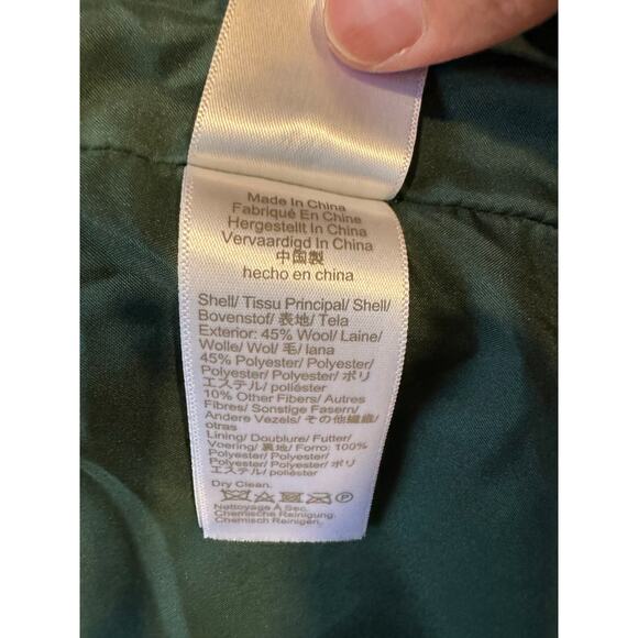 J. Crew  forest green Cocoon wool blend Coat size 6 - Picture 9 of 9